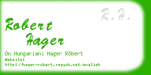 robert hager business card